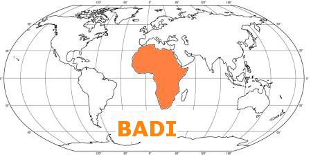 Mapa tropických dřevin BADI - Afrika